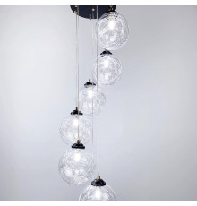 Підвісний світильник Transparent Bubbles на 7 плафонів з металевою ниткою