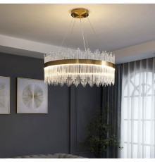 Підвісна LED люстра у вишуканому латунному каркасі Ø 100 см