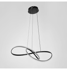 Чорна люстра із підвісним переплетеним кільцем Ø 60 см