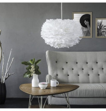 Світильник з натуральним пір'ям білого кольору Ø 60 см