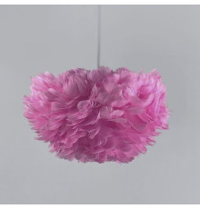 Світильник з натуральним пір'ям рожевого кольору Ø 60 см