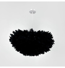 Світильник з натуральним пір'ям чорного кольору Ø 60 см