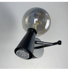 Бра з унікальним плафоном на два джерела світла в чорному кольорі