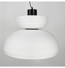 Люстра у чорному корпусі з білим абажуром Ø 60 см