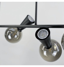 Люстра в чорному видовженому корпусі з плафоном на 2 джерела світла