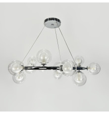 Кільцева люстра у хромованому корпусі з 15 подвійними плафонами Ø 75 см