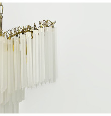 Вишукана латунна люстра із матовими скляними підвісками Ø 80 см