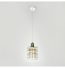 Підвіс у білому корпусі з янтарним плафоном 16х16 см