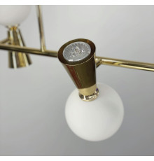 Золота видовжена люстра ABELINA з білими плафонами на 2 джерела світла