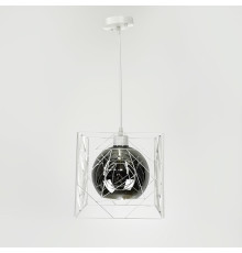 Люстра у білому корпусі з графітовим плафоном 24х24 см