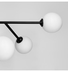 Стельова люстра в чорному корпусі на 12 білих плафонів Ø 100 см