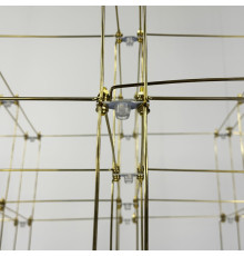 Золота геометрична люстра у формі паралелепіпеда 95*60*60 см