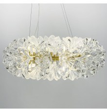 Підвісна кільцева люстра прикрашена квітами Ø 80 см
