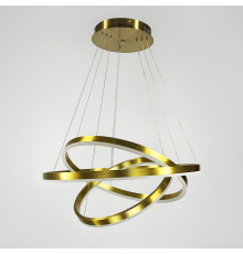 Підвісна люстра у латунному корпусі на три кільця 60, 50 та 40 см