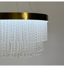 Вишукана підвісна LED люстра у латунному корпусі Ø 80 см