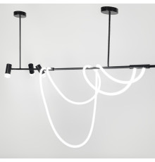 Стильна видовжена LED люстра із трьома спотами довжиною 150 см