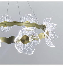 Розкішна підвісна люстра з квітами в латунному корпусі Ø 75 см