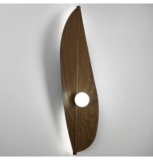 Природне бра у формі витонченого дерев'яного листка 63х22 см