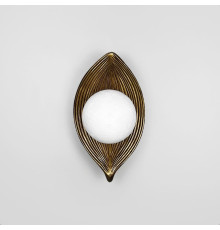 Органічне гіпсове бра з білим текстурним плафоном 30х16 см