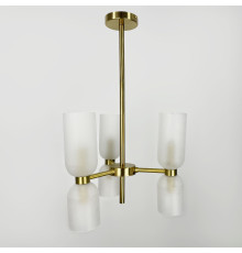 Люстра в корпусі латунь з видовженими матовими плафонами