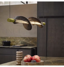 Світлодіодний горизонтальний світильник у латунному корпусі із чорною сіткою 80 см