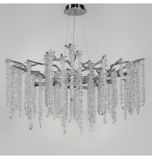 Вишукана підвісна срібна люстра з кришталевим камінням Ø 80 см