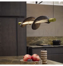 Світлодіодний горизонтальний світильник у латунному корпусі із чорною сіткою 60 см