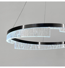 Чорна підвісна люстра з кільцевим дизайном Ø 60 см