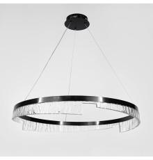 Чорна підвісна люстра з кільцевим дизайном Ø 80 см
