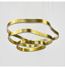 Незвичайна та ефектна золота люстра на 3 яруси 85+64+40 см