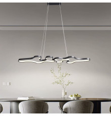 Ефектна видовжена чорна люстра у корпусі 98х31 см