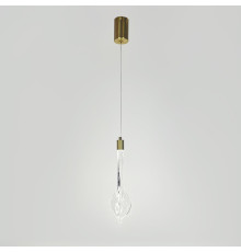 Витончений латунний світильник зі скляним підвісом 35х9,5 см