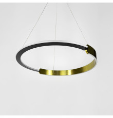 Підвісна люстра у латунно-чорному корпусі кільця Ø 60 см