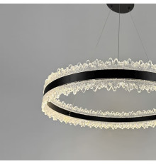 Чарівна підвісна люстра у чорному корпусі з кільцем Ø 60 см