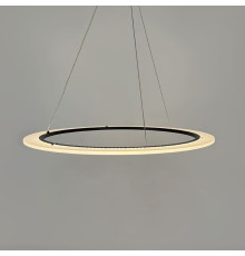 Сучасна чорна підвісна люстра з кільцем Ø 60 см