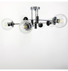 Люстра стельова в хромованому корпусі на 6 прозорих плафонів Ø 70 см