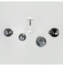 Люстра на 4 графітових плафони в білому корпусі 75х22 см