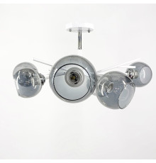 Люстра на 6 графітових плафонів у білому корпусі Ø 60 см