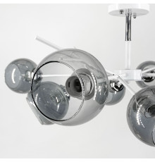 Люстра на 8 графітових плафонів у білому корпусі Ø 85 см