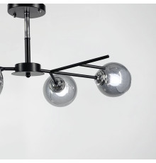 Люстра на 4 графітових плафони в чорному корпусі 75х22 см
