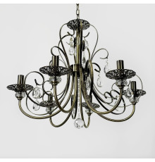 Бронзова люстра-підсвічник на 6 ламп у корпусі Ø 60 см
