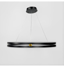 Люстра із підвісним кільцевим чорним корпусом Ø 80 см