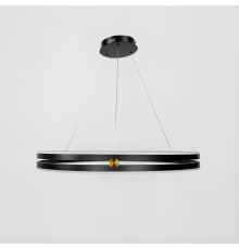 Люстра із підвісним кільцевим чорним корпусом Ø 60 см