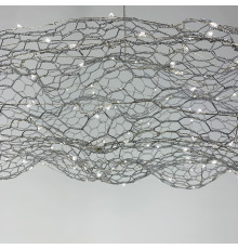 Декоративна люстра-хмаринка LED CLOUD у срібному корпусі 80х45 см