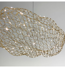 Декоративна люстра-хмаринка LED CLOUD у золотому корпусі 100х50 см