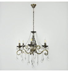 Класична люстра-підсвічник на 6 ламп у бронзовому корпусі Ø 60 см