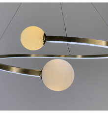 Латунна LED люстра Ring з 2 білими плафонами Ø 50 см