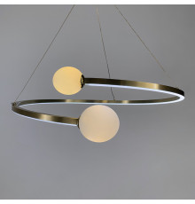 Латунна LED люстра Ring з 2 білими плафонами Ø 80 см