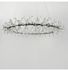 Підвісна срібна люстра ALMA з скляними палочками Ø 80 см
