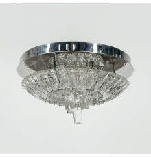 Стельова хромована люстра із прозорим кришталем Ø 40 см